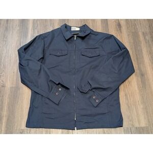 Mardac Work Jacket Full Zip Front Pockets Long Sleeve Twill Blue Large